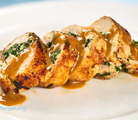 Spinach Ricotta Stuffed Chicken Breasts with Lemon White Wine Sauce