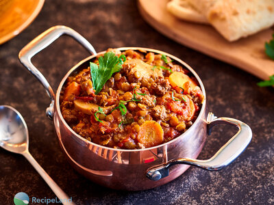 Beef Vegetable Soup with Lentils