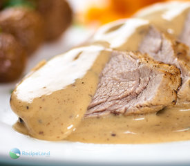 Pork Tenderloin in Thyme White Wine Cream Sauce