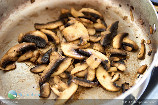 Mushrooms and butter, cooking