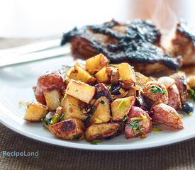 Garlic and Soy Roasted Potatoes with Scallions 