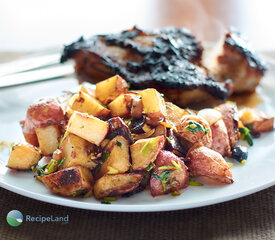 Garlic and Soy Roasted Potatoes with Scallions 