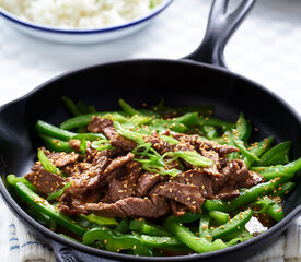 Honey-Soy Steak Strips Over Rice for Two