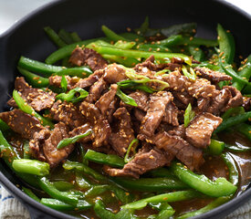 Honey-Soy Steak Strips Over Rice for Two