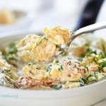 So easy, so simple, and so deliciously creamy. An easy alfredo sauce enriched with garlic coats the tortellini. Best of all, it's ready in 20 minutes flat!