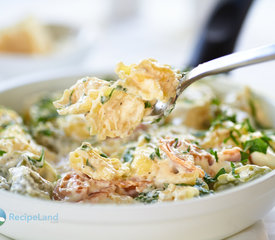 Easy Alfredo Tortellini with Garlic for Two