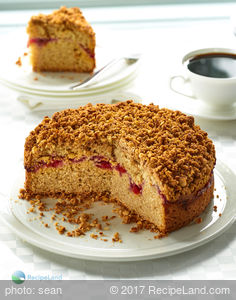 Cherry Coffee Cake with Almond Crumble