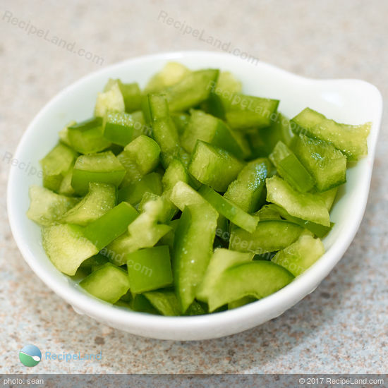 Diced green bell peppers