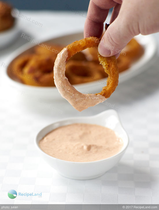 A copycat of the zesty dipping sauce that Outback restaurants serve with their blooming onion dish. Great as a dipping sauce for chicken fingers, fries, onion rings, tater tots, etc.