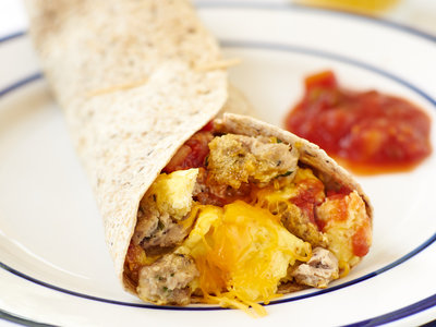 Cheesy Breakfast Sausage Tortillas