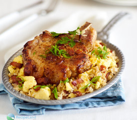 Pork Chops with Bacon 'n Egg Fried Rice