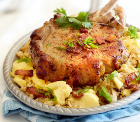 Pork Chops with Bacon 'n Egg Fried Rice