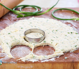 Flaky Garlic Scape Buttermilk Biscuits with Swiss Cheese