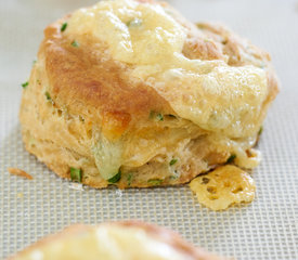 Flaky Garlic Scape Buttermilk Biscuits with Swiss Cheese