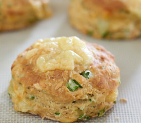 Flaky Garlic Scape Buttermilk Biscuits with Swiss Cheese