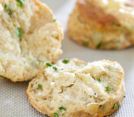 Flaky Garlic Scape Buttermilk Biscuits with Swiss Cheese