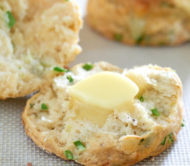 Flaky Garlic Scape Buttermilk Biscuits with Swiss Cheese