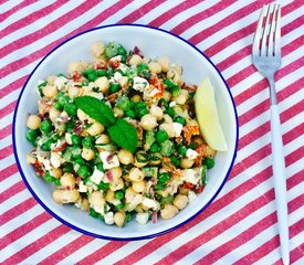 Amazing Mediterranean Chickpea and Pea Salad