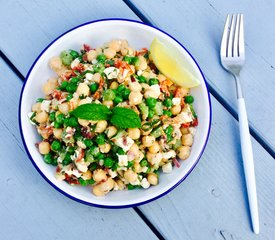 Amazing Mediterranean Chickpea and Pea Salad