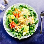 Loaded Vegetable and Quinoa Salad with Miso Orange Dressing