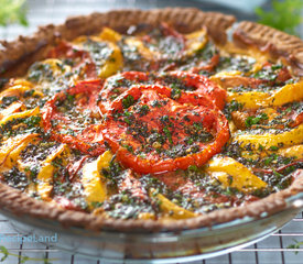 Cheesy Herbed Heirloom Tomato Pie