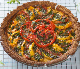 Cheesy Herbed Heirloom Tomato Pie