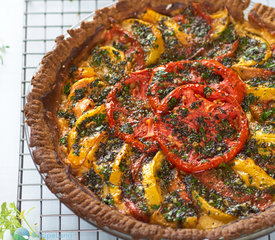 Cheesy Herbed Heirloom Tomato Pie