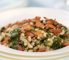 Southern Living Braised Collards with Bacon and Black-Eyed Peas