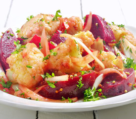 Cauliflower & Beet Salad in Curry-Mustard Vinaigrette