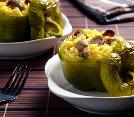 Bell Peppers stuffed with Mushroom Corn Rice Pilaf