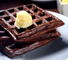 Dark Chocolate Waffles with Coconut-Maple Butter