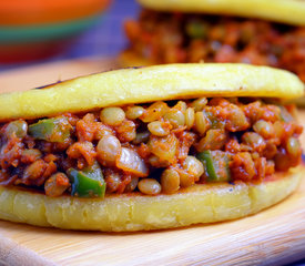 Lentil Sloppy Joes in Plantain Buns