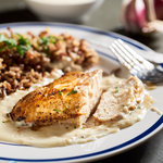 Chicken Breasts with Roasted Garlic-Chevre Sauce