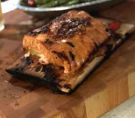 Ginger Cedar Planked Salmon with Maple Glaze