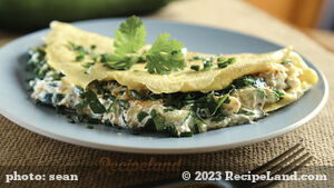 Goat Cheese & Zucchini Omelet for Two
