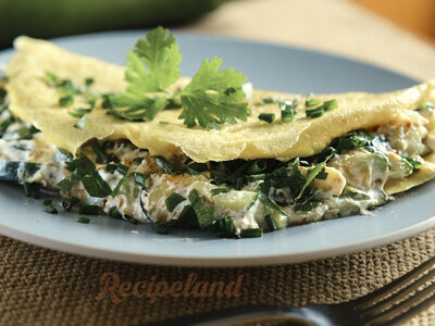 Goat Cheese & Zucchini Omelet for Two