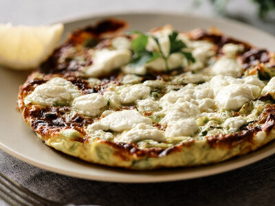 Lemon Frittata with Leeks & Goat Cheese