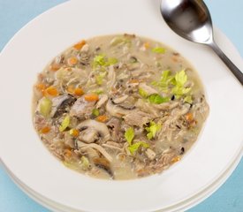 Creamy Leftover Turkey, Veggies and Wild Rice Soup