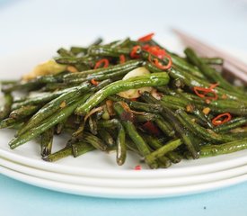 Stir-fried Long Beans with Red Chile and Garlic