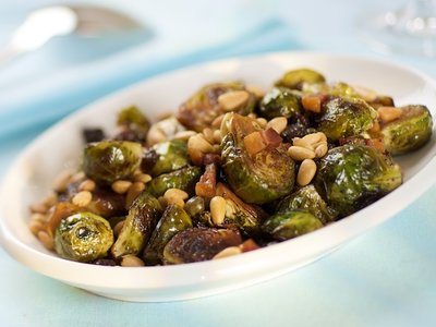 Brussels Sprouts with Pancetta, Pine Nuts and Raisins