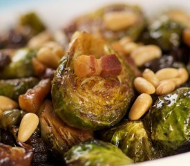 Brussels Sprouts with Pancetta, Pine Nuts and Raisins