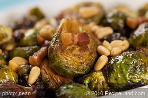Brussels Sprouts with Pancetta, Pine Nuts and Raisins recipe