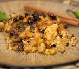 Chana aur Sarson ka Saag Biryani (Basmati Rice & Curry Casserole)