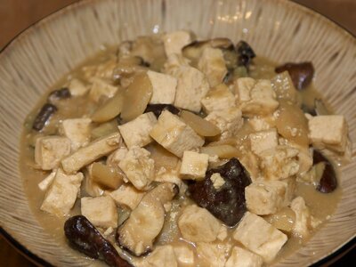 Chinese Braised Mushrooms and Tofu