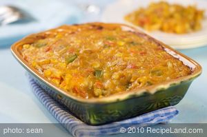 Butternut Squash, Bell Pepper, Corn and Cheddar Casserole recipe