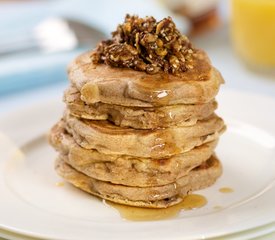 Buttermilk Whole Wheat Pancakes with Maple Nut Topping