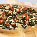 Spinach, Oven-Dried Cherry Tomato and Feta Pizza
