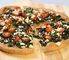 Spinach, Oven-Dried Cherry Tomato and Feta Pizza