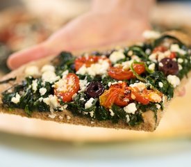 Spinach, Oven-Dried Cherry Tomato and Feta Pizza