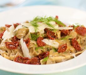 Pasta with Creamy Dill Sauce and Oven-Dried Cherry Tomatoes